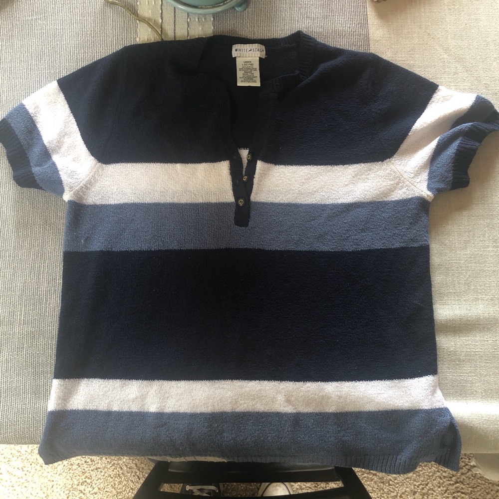 White Stag Navy Blue Knit Top